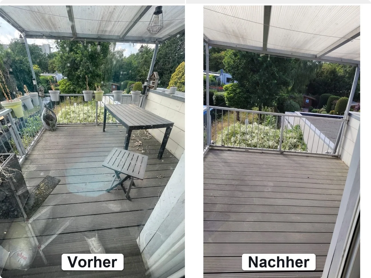 Balkonentrümpelung Köln vorher und nachher