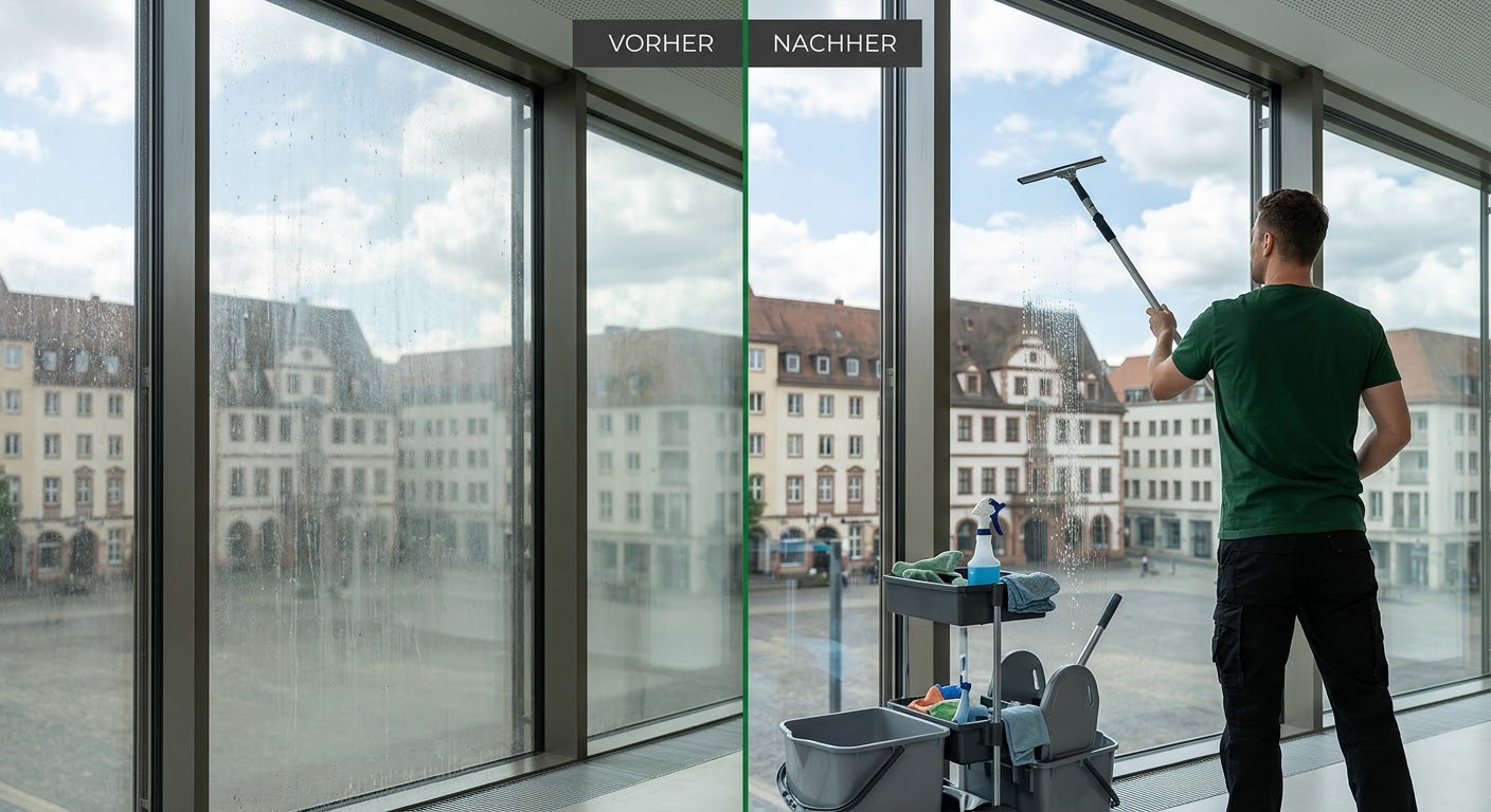 Fensterreinigung in Dormagen im Vorher-Nachher-Vergleich